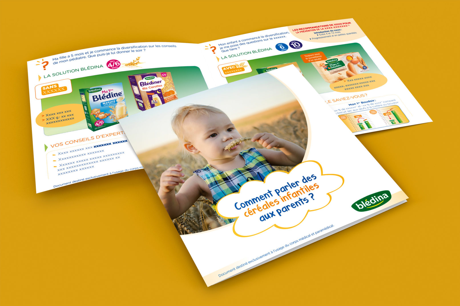 Blédina || brochure 4 pages || Céréales
